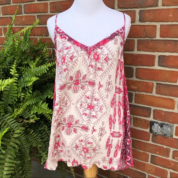 Lucky Brand Tops - Lucky Brand Pink Aztec Flowy Tank Top